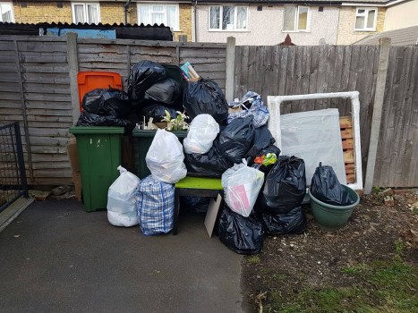 Rubbish removal service van in South East London