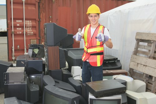 Construction debris being removed