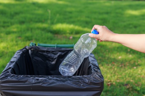 Various household items being cleared from a flat